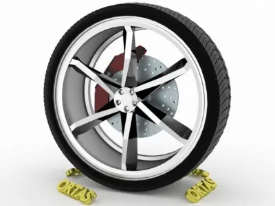 ORTAS CAR WHEEL RIM 106 GAME READY WHEEL RIM TIRE 3D model