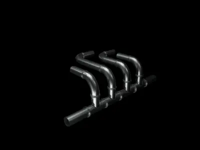Modular Pipes Low-poly 3D model buy