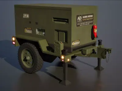 Military Portable Generator Pack Low-poly 3D model