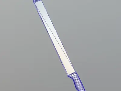 Machete stick with handle Low-poly 3D model