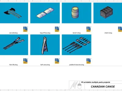 canadian canoe 3D print model