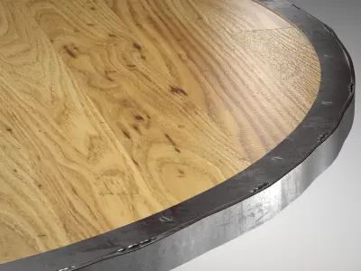 Enzo Industrial Loft Pine Metal Round Dining Table 3D model
