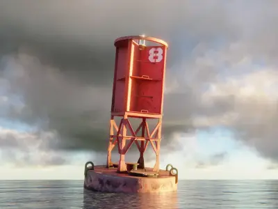 Sea Buoy Low-poly 3D model