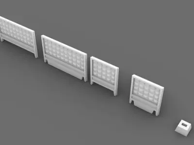 Soviet industrial concrete fence PO-2 3D print model