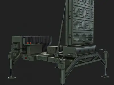 Radar military vehicle Low-poly 3D model