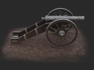 Medieval Cannon Low-poly 3D model purchase