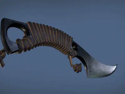 Hunter knife Low-poly 3D model purchase