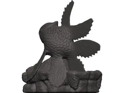 Goldfish statue of bird 3D model