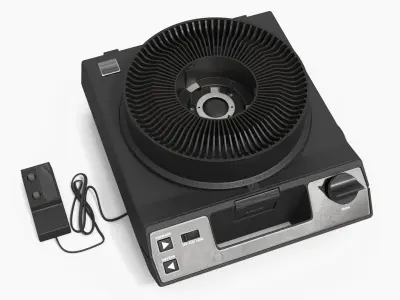 Vintage Circular Slide Projector Black 3D model