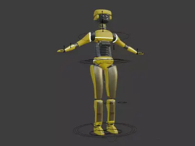 Cartoon robot - Industrial biped 3D model