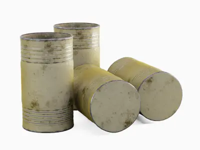 Old Steel Barrel 02 Low-poly 3D model