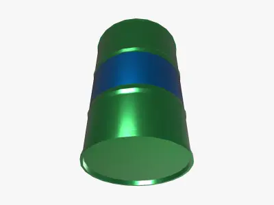 Oil Barrel Low-poly 3D model 11