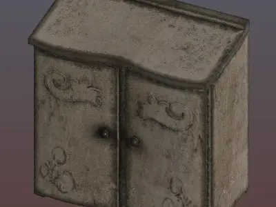 Antique furniture with patina paint Low-poly 3D model