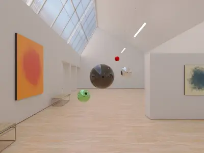 HDRI - Art Museum Gallery Interior 23 v2 - 16384x8192 Texture