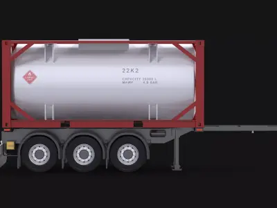 ISO 20 Tanker Trailer 3D model