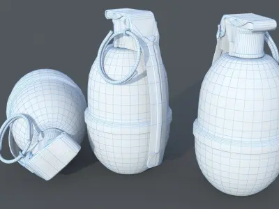 MK1 Illumination Hand Grenade Game Ready 2 LODs Low-poly 3D model