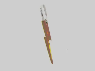Lightning bolt keychain model Low-poly 3D model