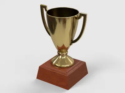 Gold Trophy 2 Low-poly 3D model
