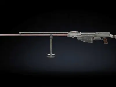  PTRS 41 Low Poly Low-poly 3D model