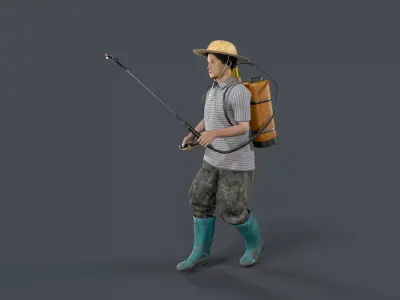 farmer Character Low-poly 3D model