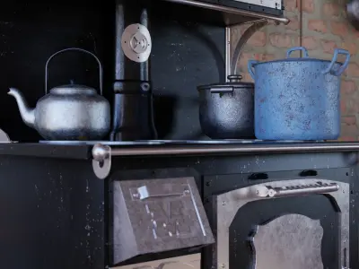 Western Kitchen 3d Scene 3D model