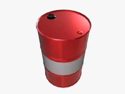 Oil Barrel Low-poly 3D model 10