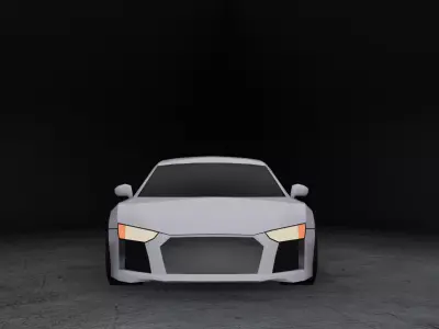 Stylized Audi R8 - Game Ready Low-poly 3D model