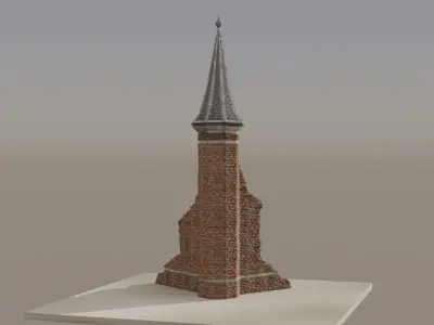 Rudimentary Brick Ruin Tower 3D model