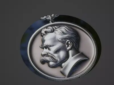 Nietzsche Medallion 3D print model