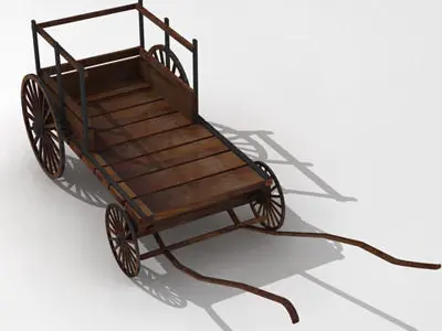 ancient chariot 2 3D model