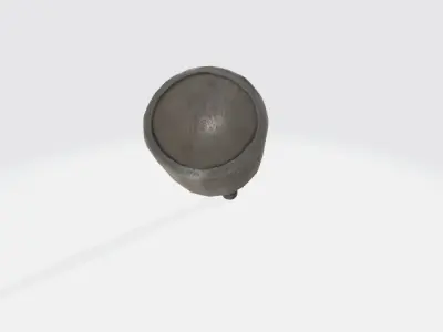 A common mace with wooden shank and iron head Low-poly 3D model