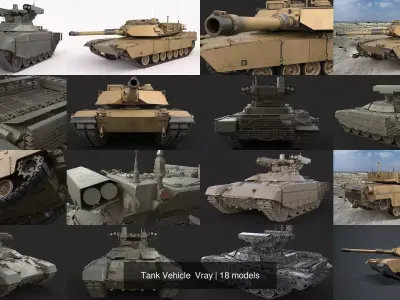 Tank Vehicle  Vray 3D Model Pack