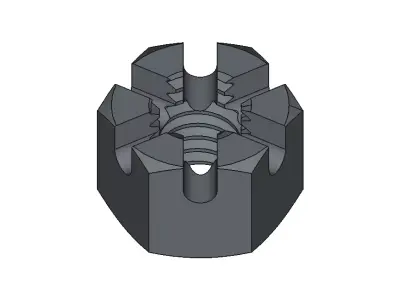 M4 castle nut 3D model