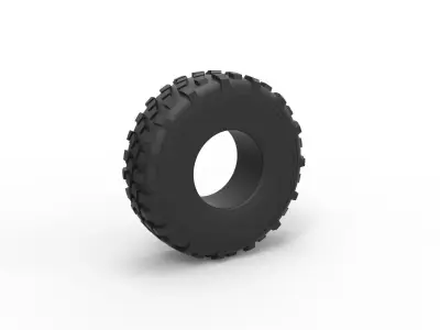 Military truck tire 7 Scale 1 to 25 3D print model