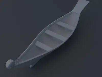 Boat Model viking canoe 3D model