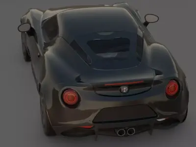 2018 Alfa Romeo 4C Competizione 3D Model Carbon Fiber  Low-poly 3D model