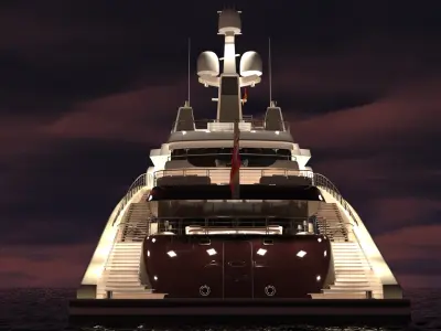 Ace Superyacht Night Scene1 3D model