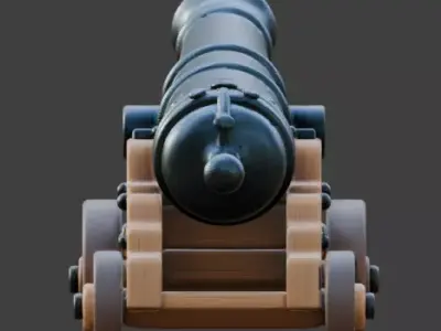 Stylized Pirate Cannon  Model Low-poly 3D model