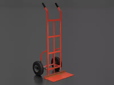 Two Wheels Cart Low-poly 3D model