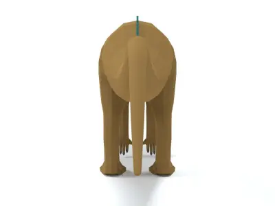 Low Poly Cartoon Tenontosaurus Dinosaur Low-poly 3D model
