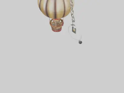 Hot air balloon keychain model Low-poly 3D model