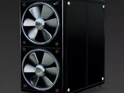 Stylized Industrial Server Unit 3D Model Low-poly 3D model