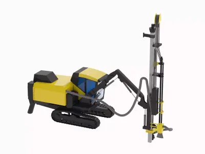 Drill Rig Construction T35 Low-poly 3D model