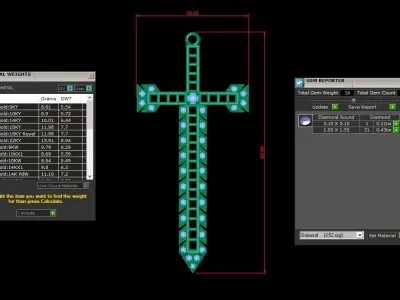 Jesus Christ Sword Pendant jewelry cad design 3D model