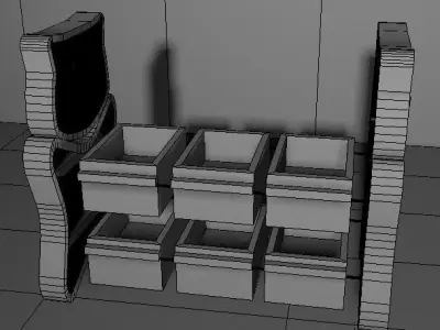 furniture cupboard Low-poly 3D model