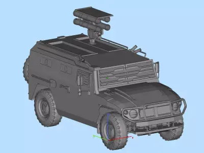 Missile Chariot Low-poly 3D model