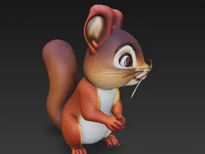 Squirrel Realistic 3D Model Basic - Low Poly Realistic Low-poly 3D model