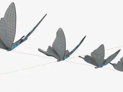 Fantasy Butterfly Anime Style Low-poly 3D model
