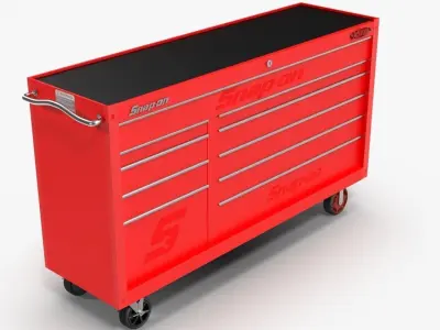 Tool Storage Red Low-poly 3D model