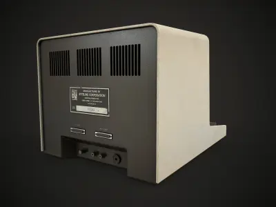 Retro Computer Terminal Low-poly 3D model